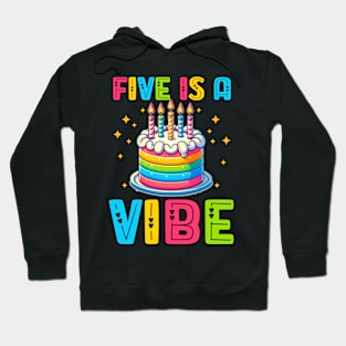 Five Is A Vibe - Boys Girls 5th Birthday Hoodie